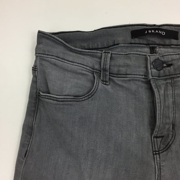 J BRAND Onyx Gray Wash NICOLA Knee Detailing Moto Skinny Jeans - Picture 7 of 15